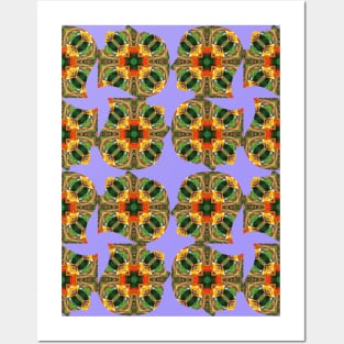 Canna flower pattern and human brain shape. Posters and Art